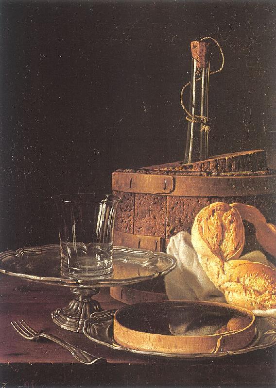 Melendez, Luis Eugenio Still-Life with a Box of Sweets and Bread Twists Sweden oil painting art